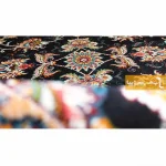 فرش بیضی سرمه ای طرح صبا3