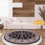 فرش بیضی سرمه ای طرح صبا1