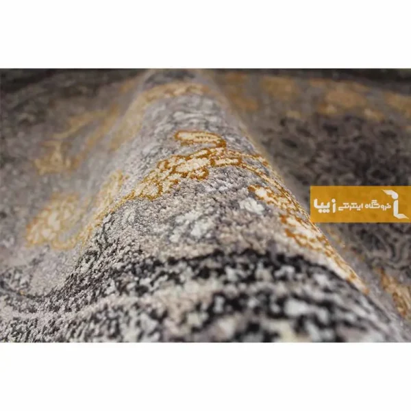 فرش بیضی نقره ای طرح شاهکار5