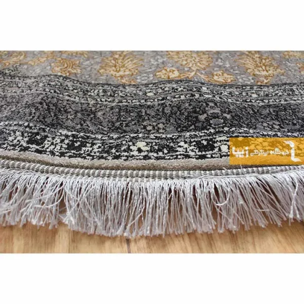 فرش بیضی نقره ای طرح شاهکار10