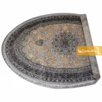 فرش بیضی نقره ای طرح شاهکار6