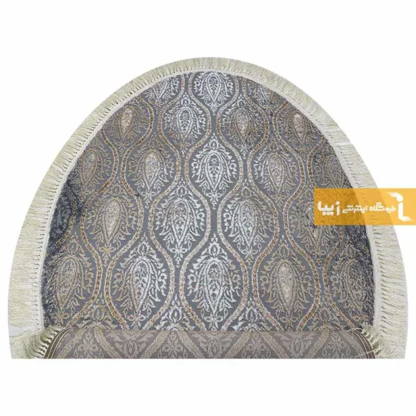 فرش بیضی طوسی طرح درباری14