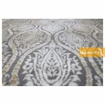 فرش بیضی طوسی طرح درباری3