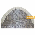 فرش بیضی طوسی طرح درباری2