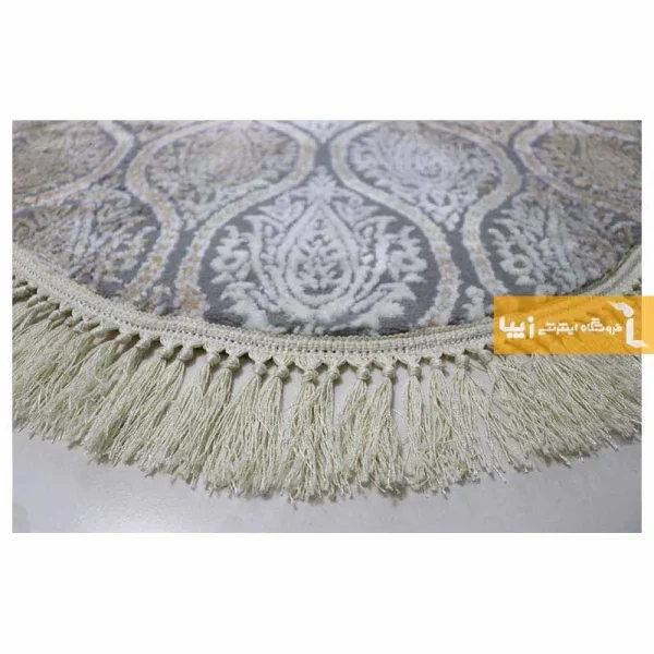 فرش بیضی طوسی طرح درباری15