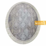 فرش بیضی طوسی طرح درباری13