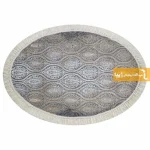 فرش بیضی طوسی طرح درباری12