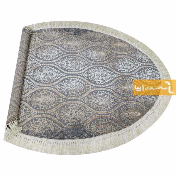 فرش بیضی طوسی طرح درباری11