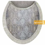 فرش بیضی طوسی طرح درباری9