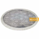 فرش بیضی طوسی طرح درباری7