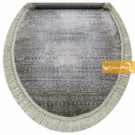 فرش بیضی طوسی طرح مراکش6