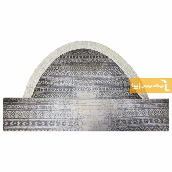 فرش بیضی طوسی طرح مراکش12