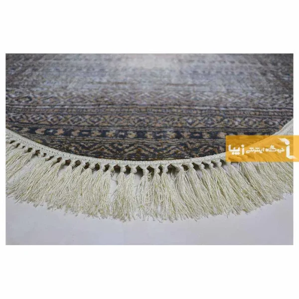 فرش بیضی طوسی طرح مراکش10