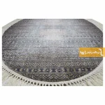 فرش بیضی طوسی طرح مراکش4
