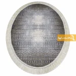 فرش بیضی طوسی طرح مراکش3