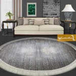 فرش بیضی طوسی طرح مراکش1