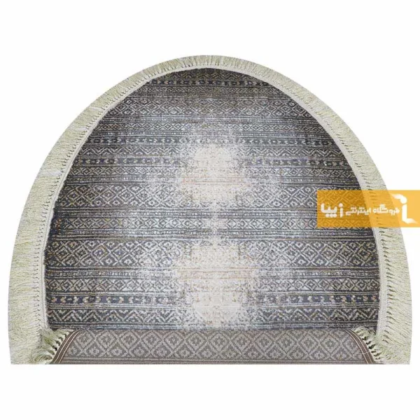 فرش بیضی طوسی طرح مراکش15