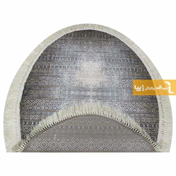 فرش بیضی طوسی طرح مراکش14