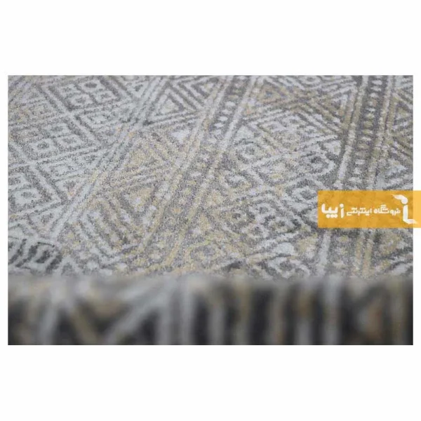 فرش بیضی طوسی طرح اورنگ13