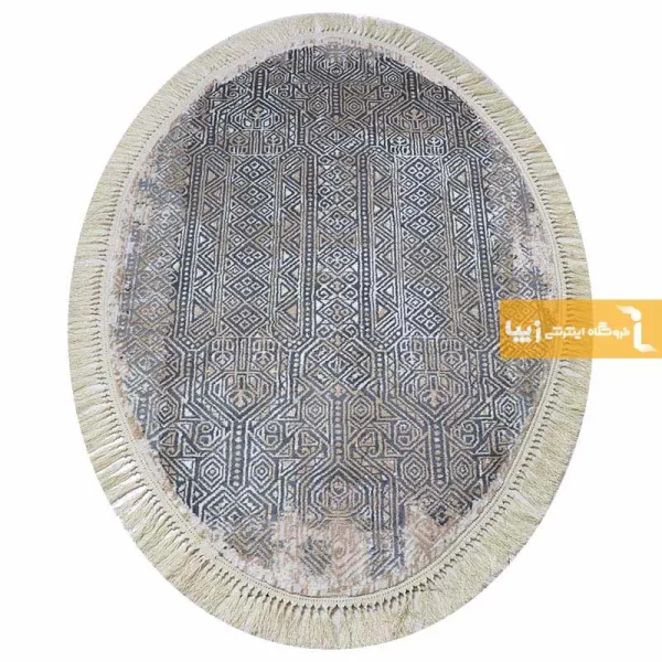 فرش بیضی طوسی طرح اورنگ10