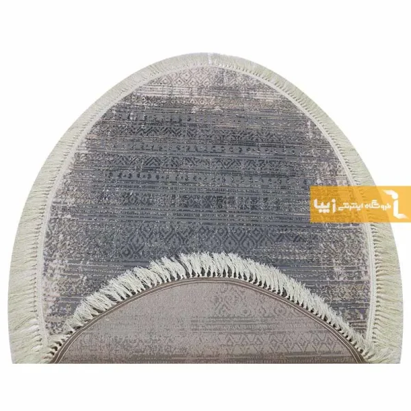 فرش بیضی طوسی طرح پاسکال11