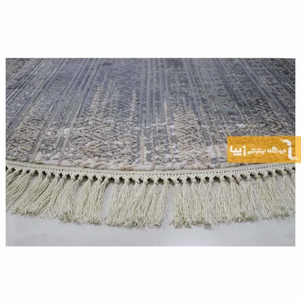 فرش بیضی طوسی طرح پاسکال10