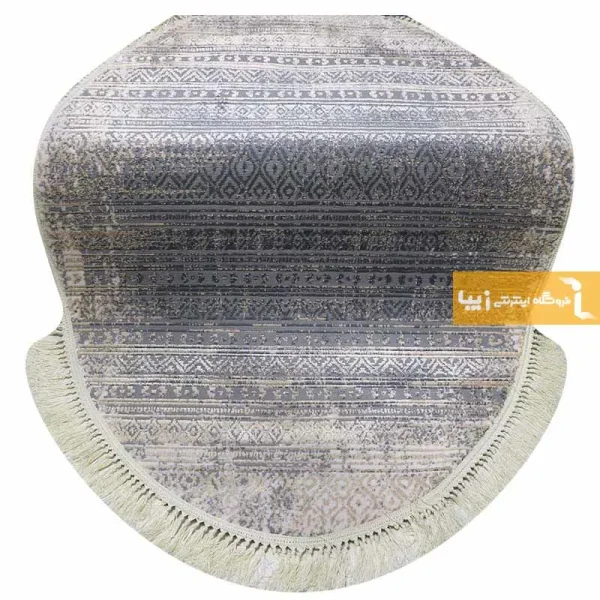 فرش بیضی طوسی طرح پاسکال9