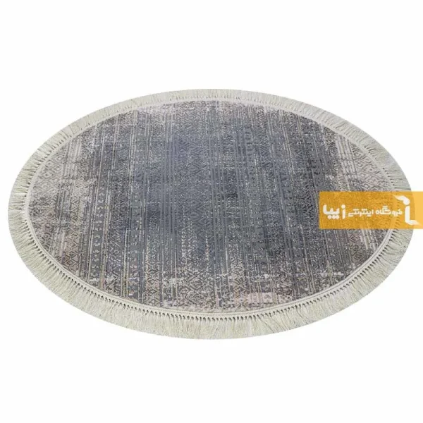 فرش بیضی طوسی طرح پاسکال6