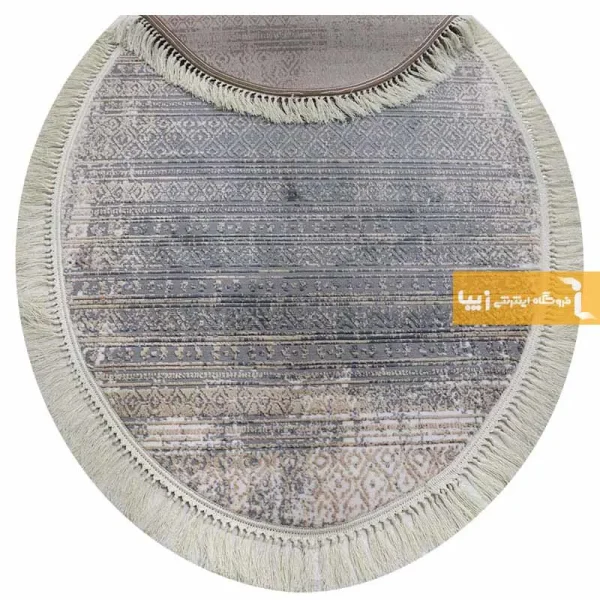 فرش بیضی طوسی طرح پاسکال5