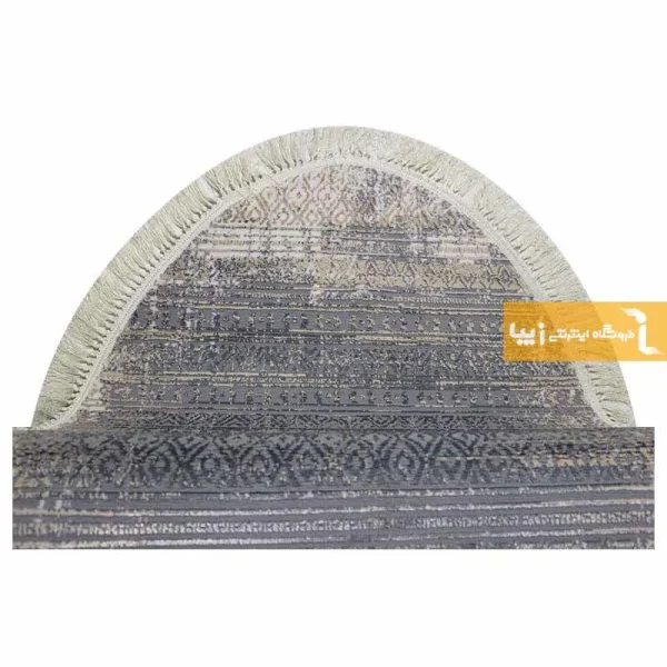 فرش بیضی طوسی طرح پاسکال3