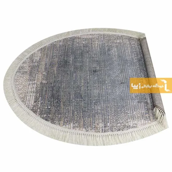 فرش بیضی طوسی طرح پاسکال13