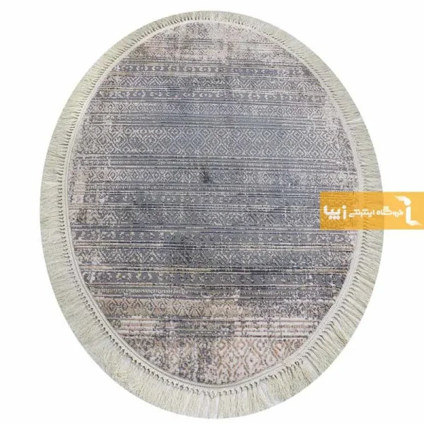 فرش بیضی طوسی طرح پاسکال12