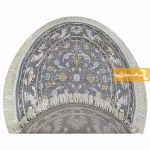 فرش بیضی طوسی طرح زنبق5