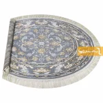 فرش بیضی طوسی طرح زنبق2