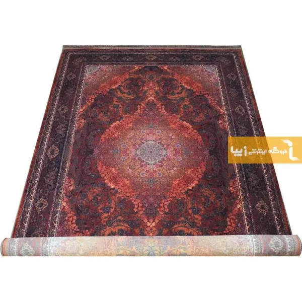 فرش قهوه ای طرح عقیق9