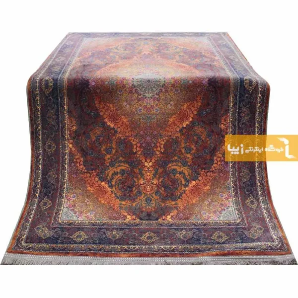 فرش قهوه ای طرح عقیق11