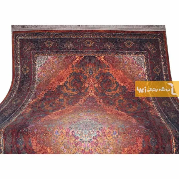 فرش قهوه ای طرح عقیق7