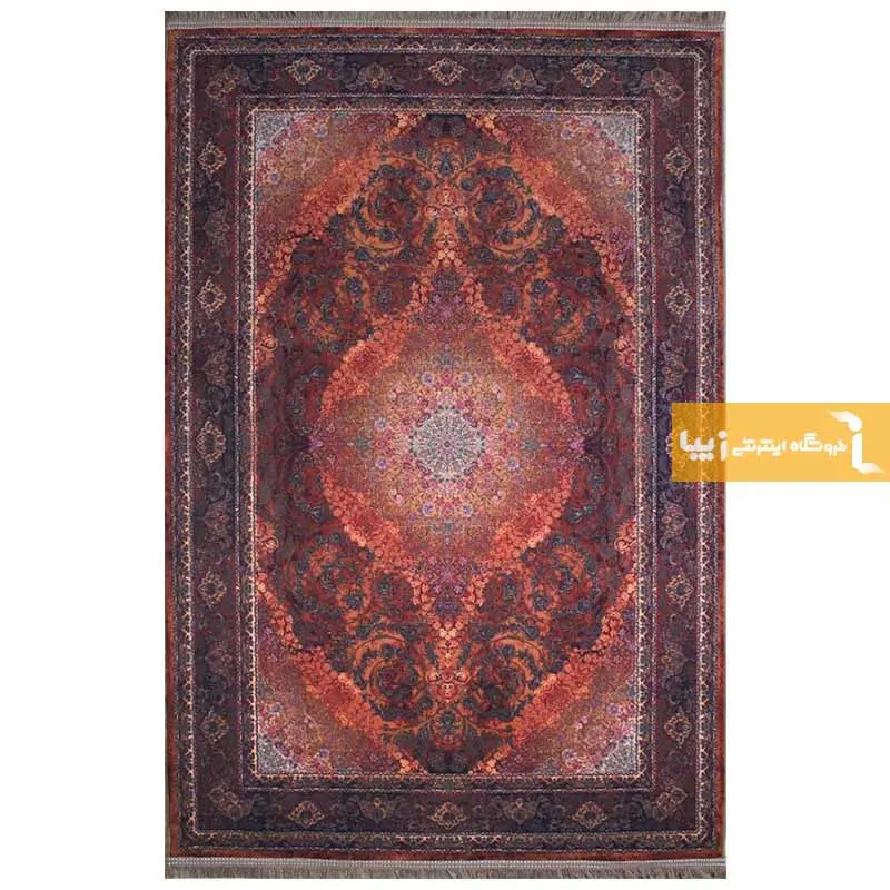 فرش قهوه ای طرح عقیق4