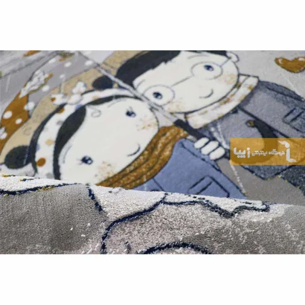 فرش کودک طوسی طرح دریا و دارا8