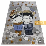 فرش کودک طوسی طرح دریا و دارا5