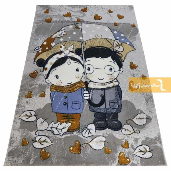 فرش کودک طوسی طرح دریا و دارا5