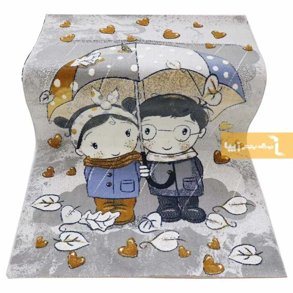 فرش کودک طوسی طرح دریا و دارا10