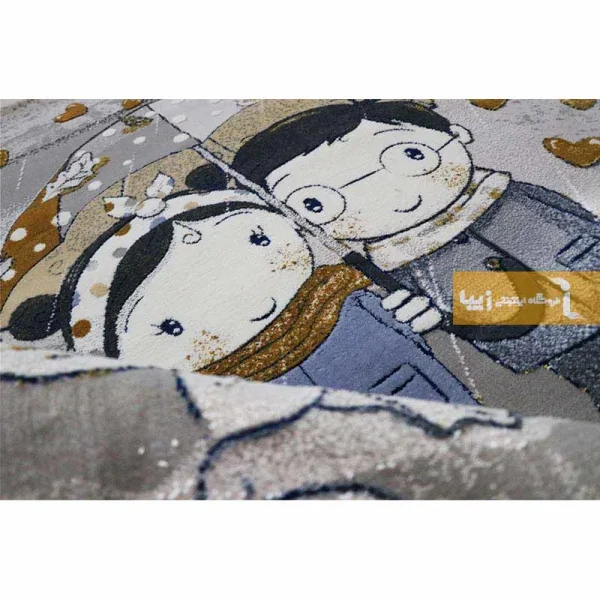 فرش کودک طوسی طرح دریا و دارا9
