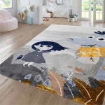 فرش کودک طوسی طرح دایناسور1