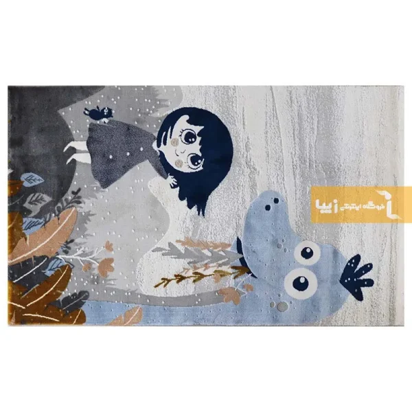 فرش کودک طوسی طرح دایناسور10