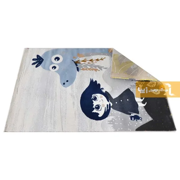 فرش کودک طوسی طرح دایناسور7