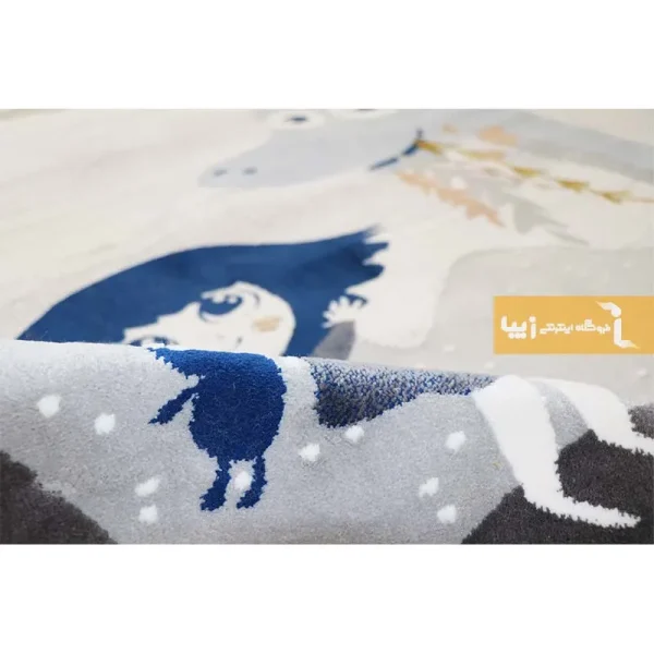 فرش کودک طوسی طرح دایناسور6