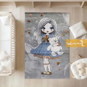 فرش کودک طوسی طرح فرناز1