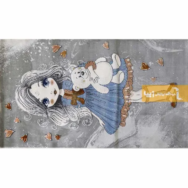 فرش کودک طوسی طرح فرناز3