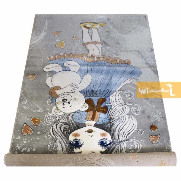 فرش کودک طوسی طرح فرناز10